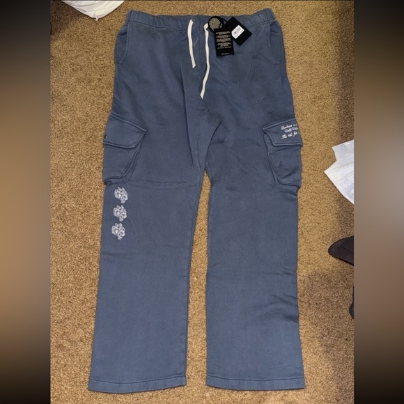 COPY - Darc Sport "Cerberus Bigelow Cargo Sweat Pants in Norse Blue" - Picture 1 of 4